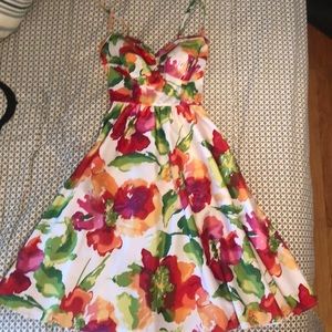 Stop Staring Sunshine Satin Floral Dress